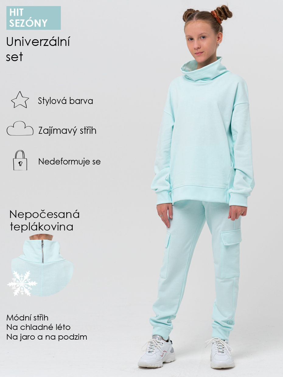 Chlapecká sportovní tepláková souprava (mikina + tepláky) - tmavě modrá 146