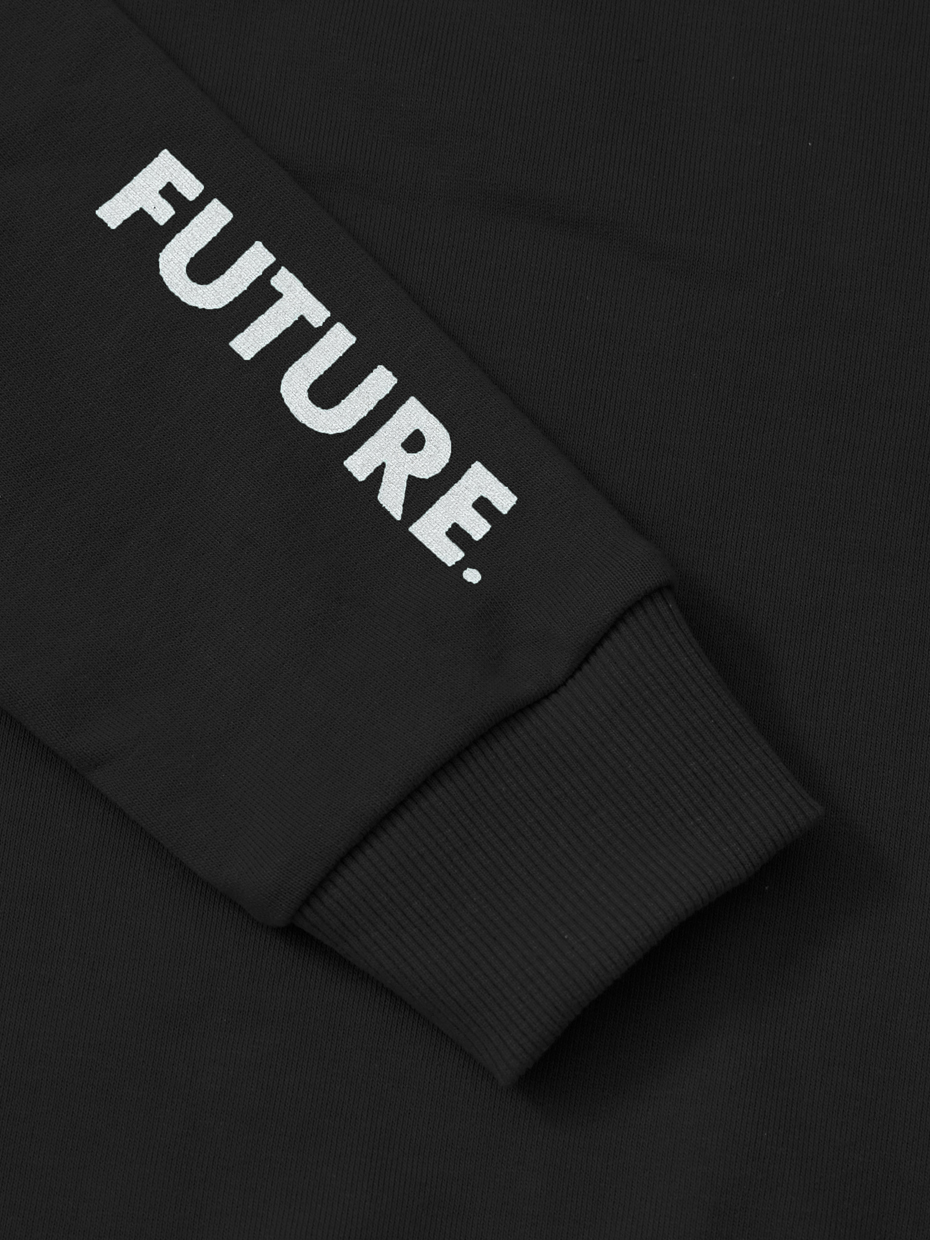 Unisex mikina s kapucí Future - Černá 158