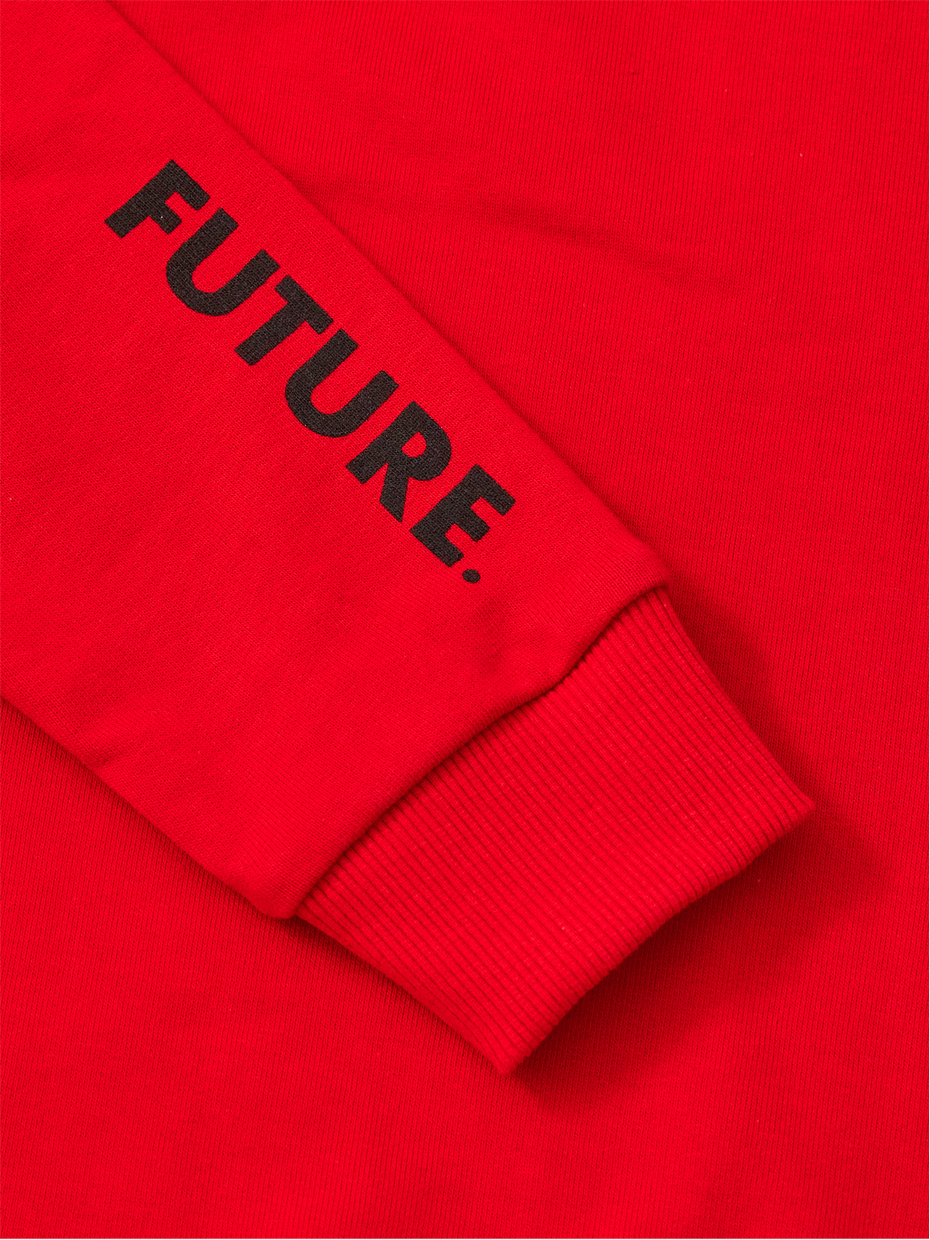 Unisex mikina s kapucí Future - Červená 140