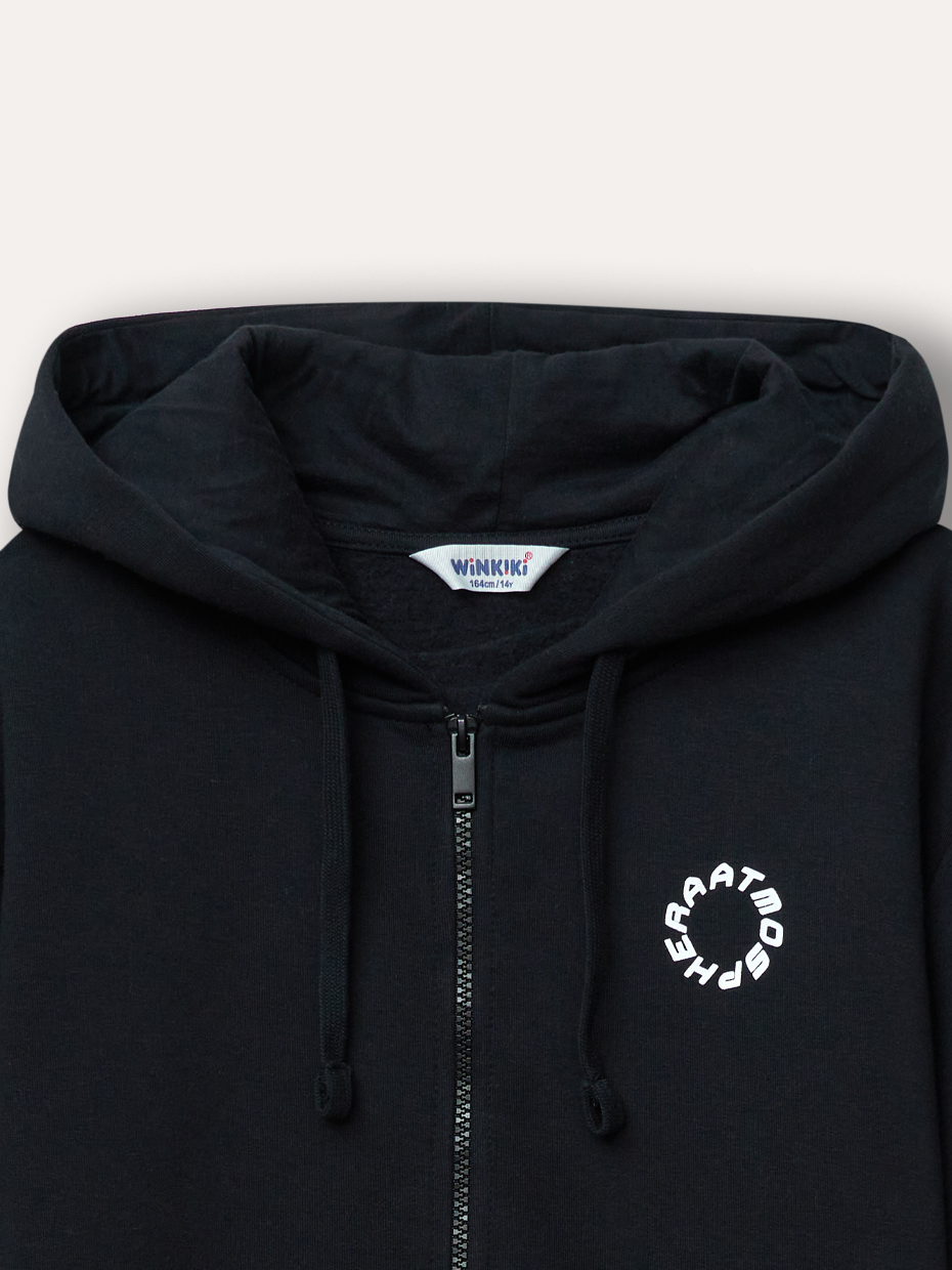 Unisex mikina na zip s kapucí Atmosphera - Černá 152