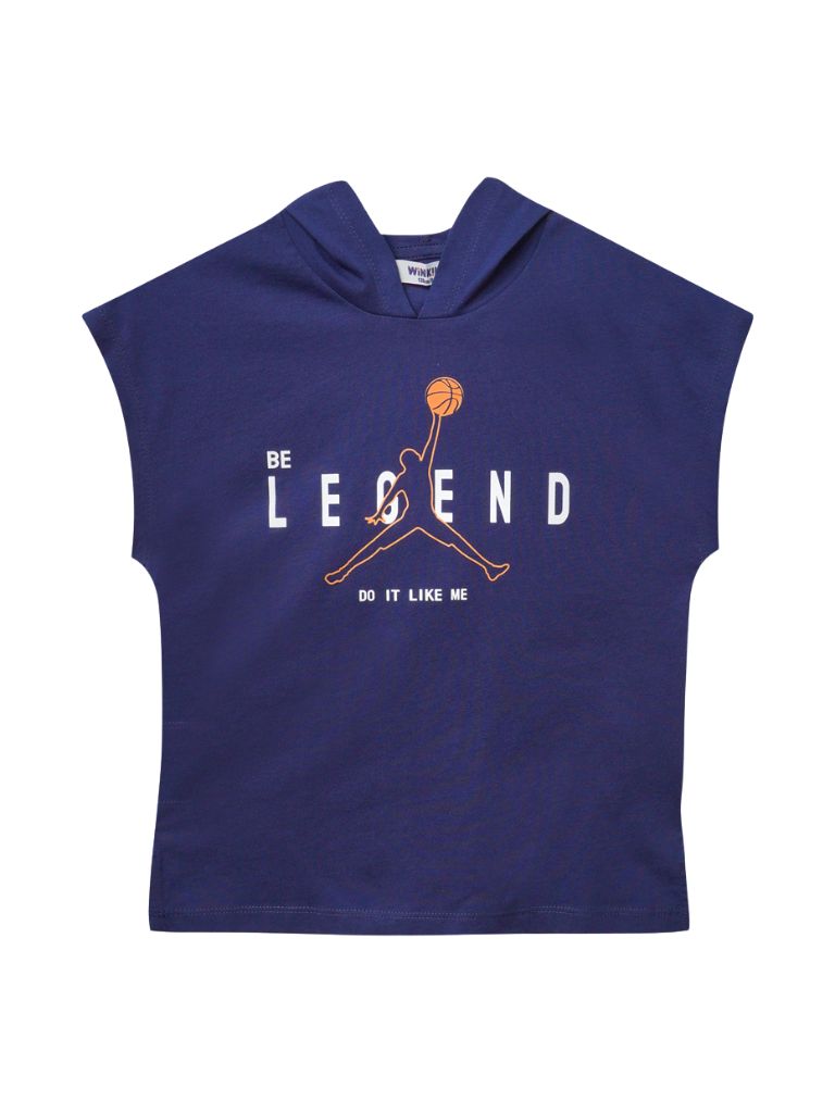 Chlapecké oversize tričko s kapucí Game - navy 164