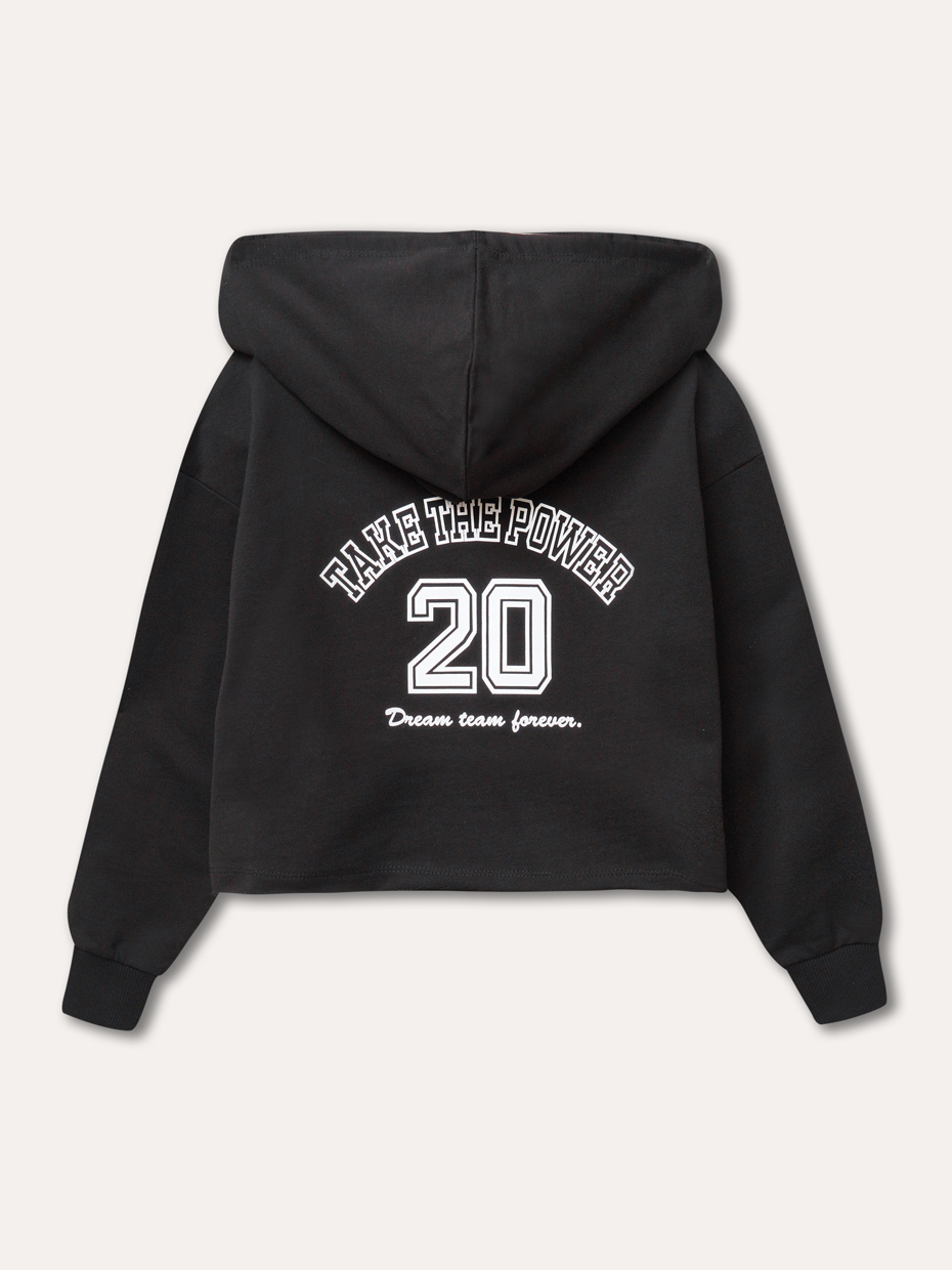 Dívčí mikina s kapucí Take the Power - černá 146