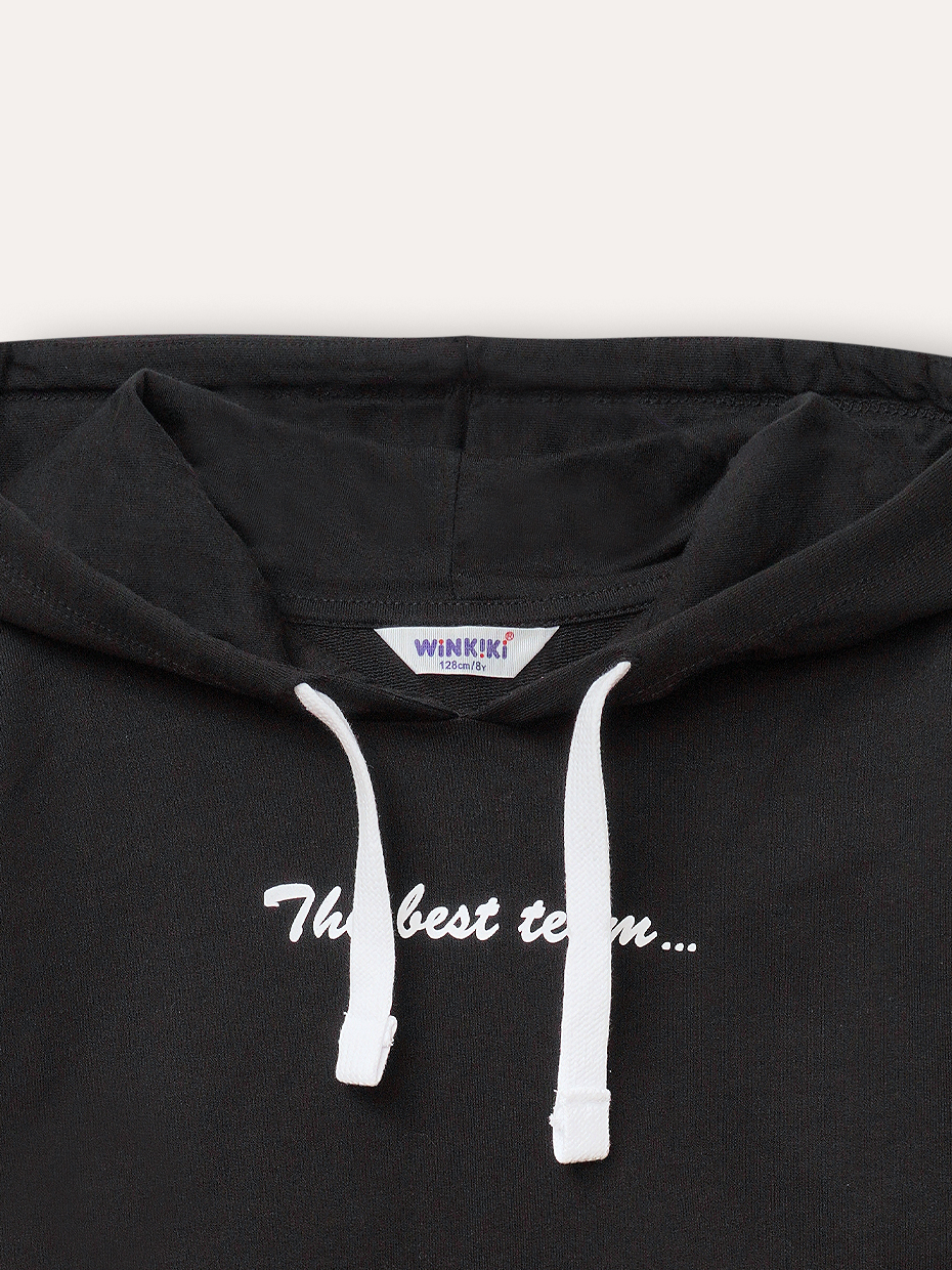 Dívčí mikina s kapucí Take the Power - černá 146