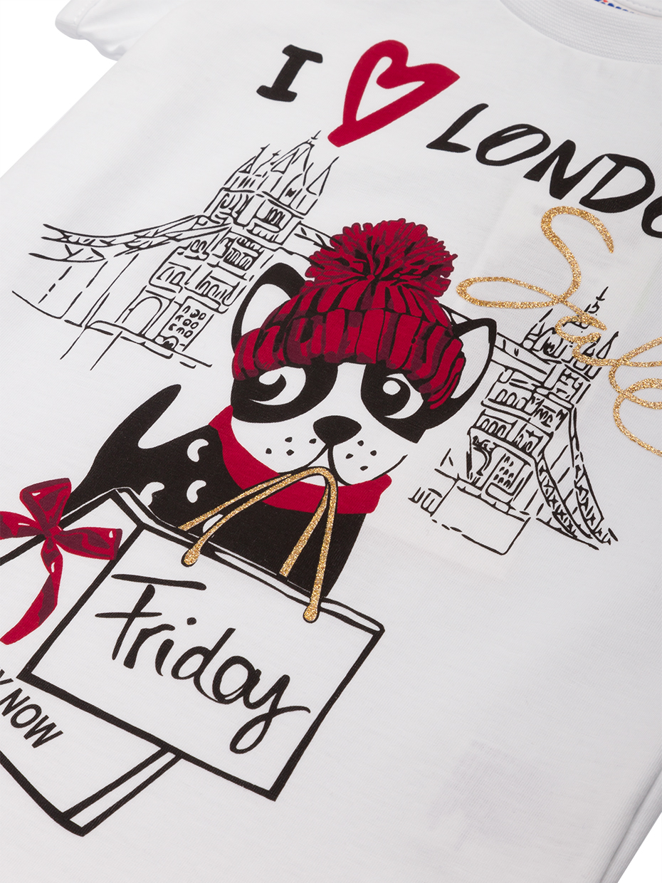 Dívčí tričko London - bílá 104