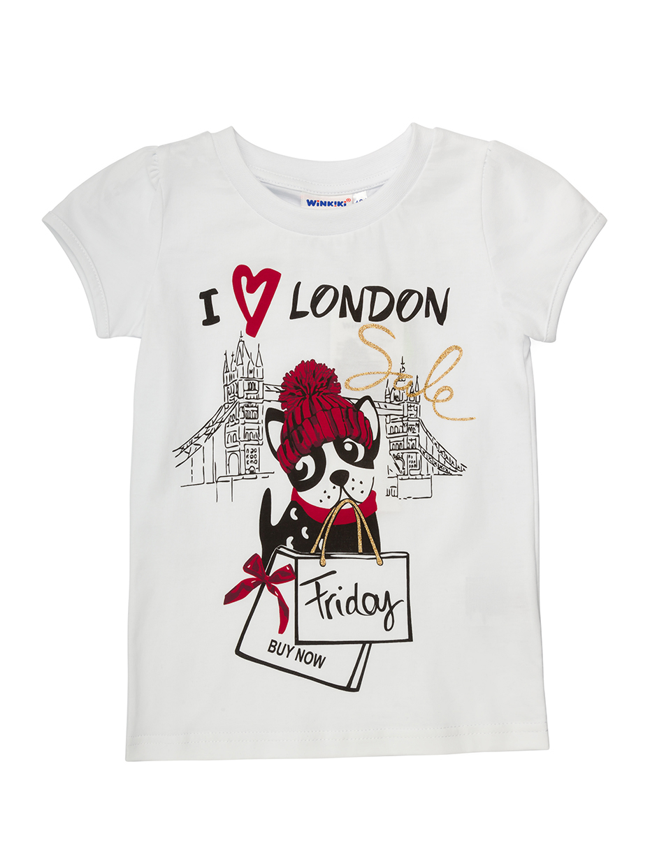 Dívčí tričko London - bílá 104