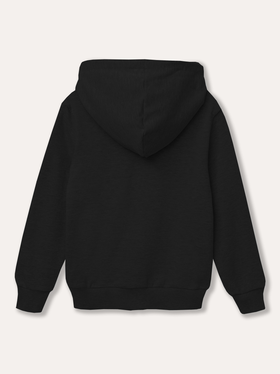 Dětská mikina s kapucí na zip - černá 146