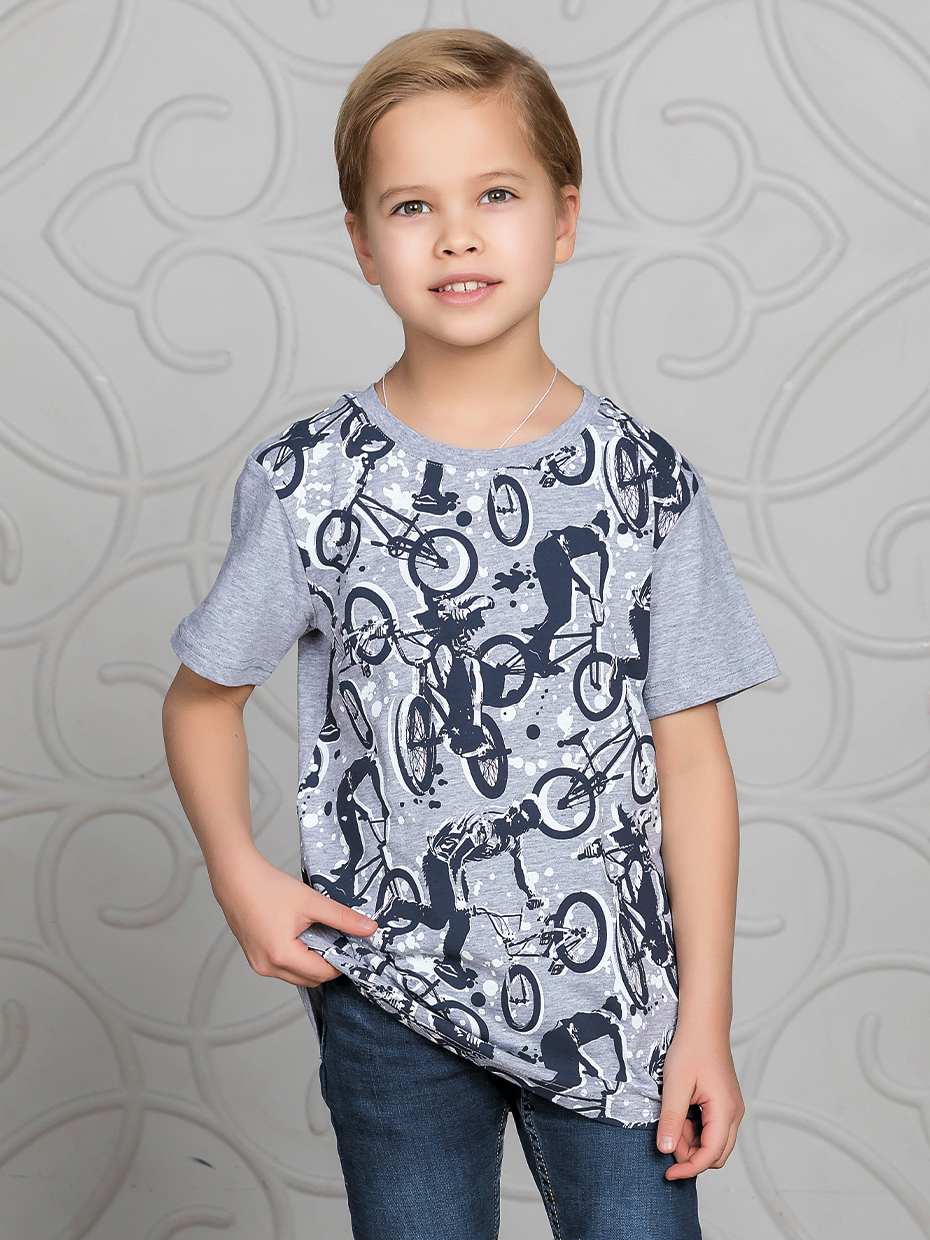 Chlapecké tričko Bikes - šedý melanž 128
