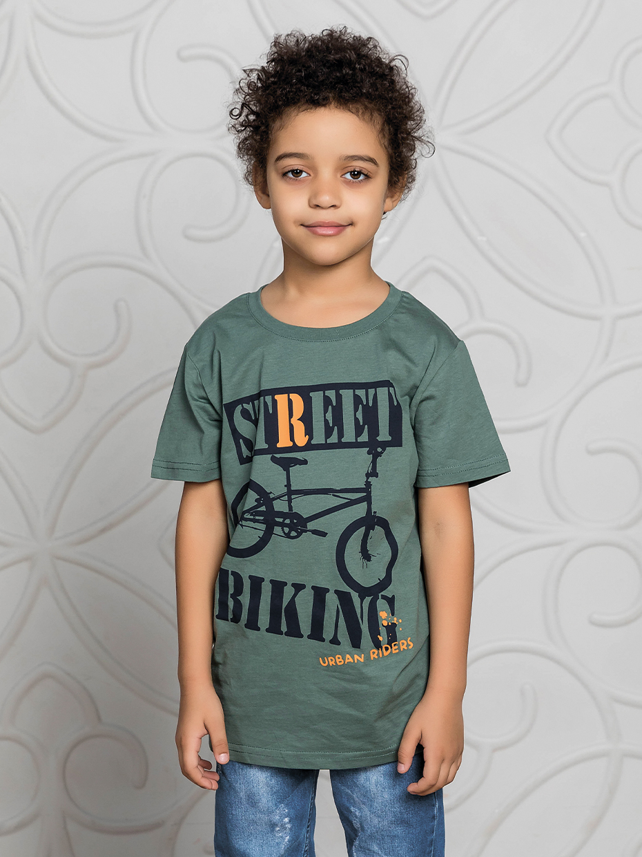 Chlapecké tričko Street Biking - khaki 146