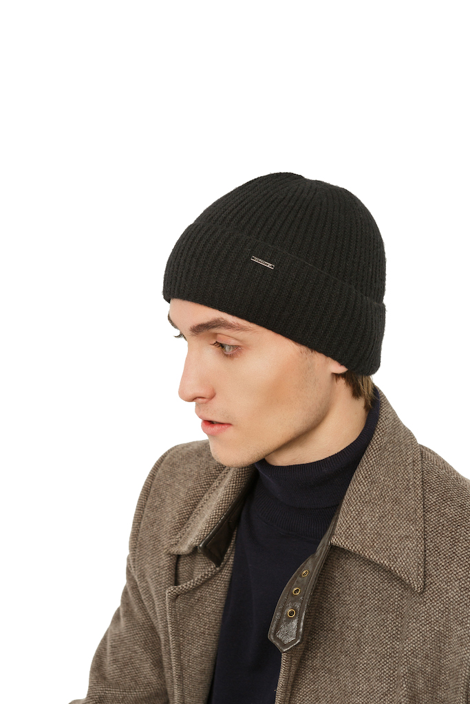 Pánská pletená čepice - 1658 - černá