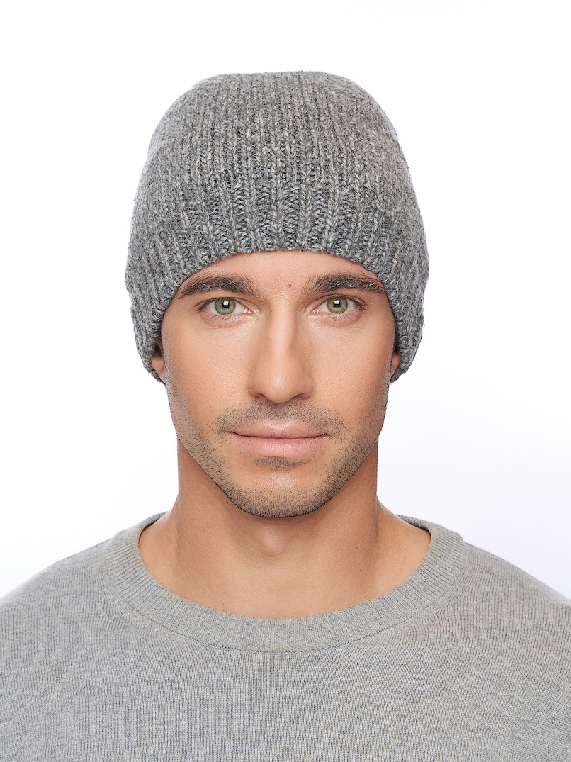 Pánská pletená čepice - 8963 - šedá