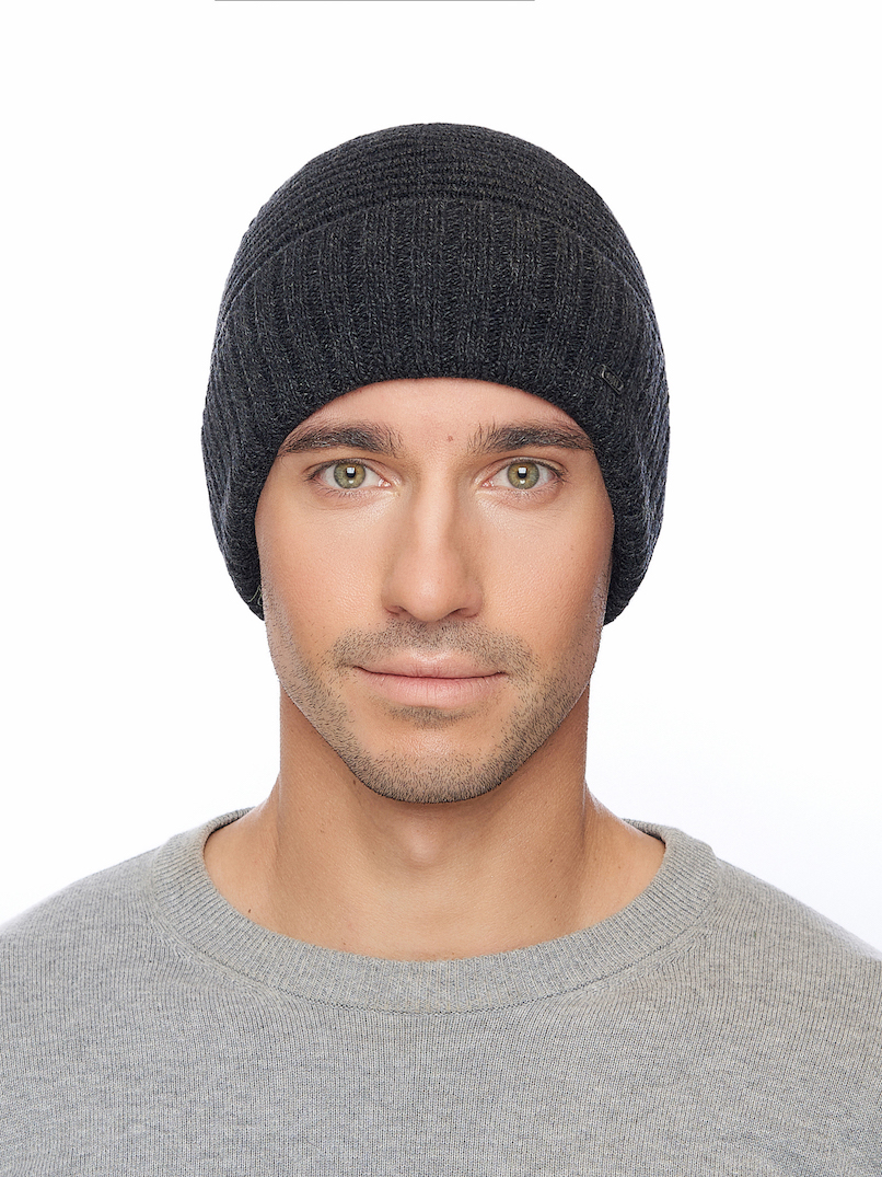 Pánská pletená čepice - 9029 - černá/tmavě šedá