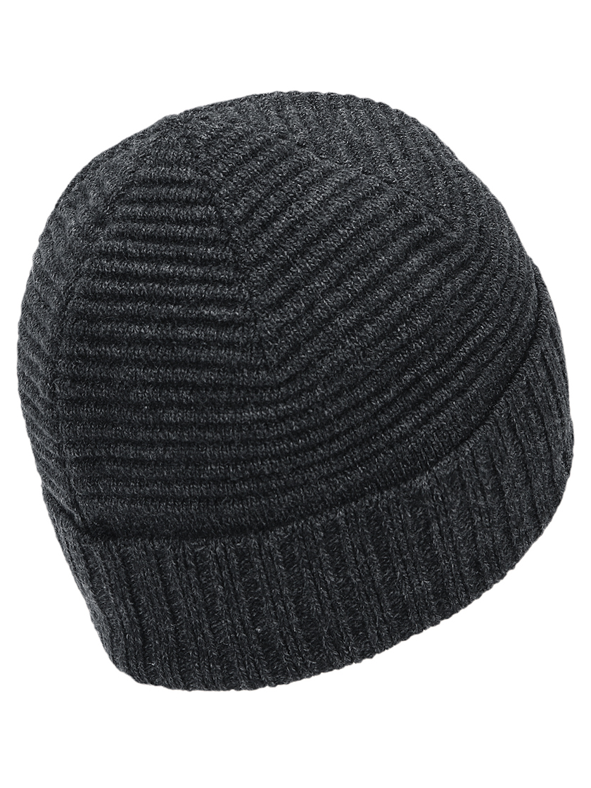 Pánská pletená čepice - 9029 - černá/tmavě šedá