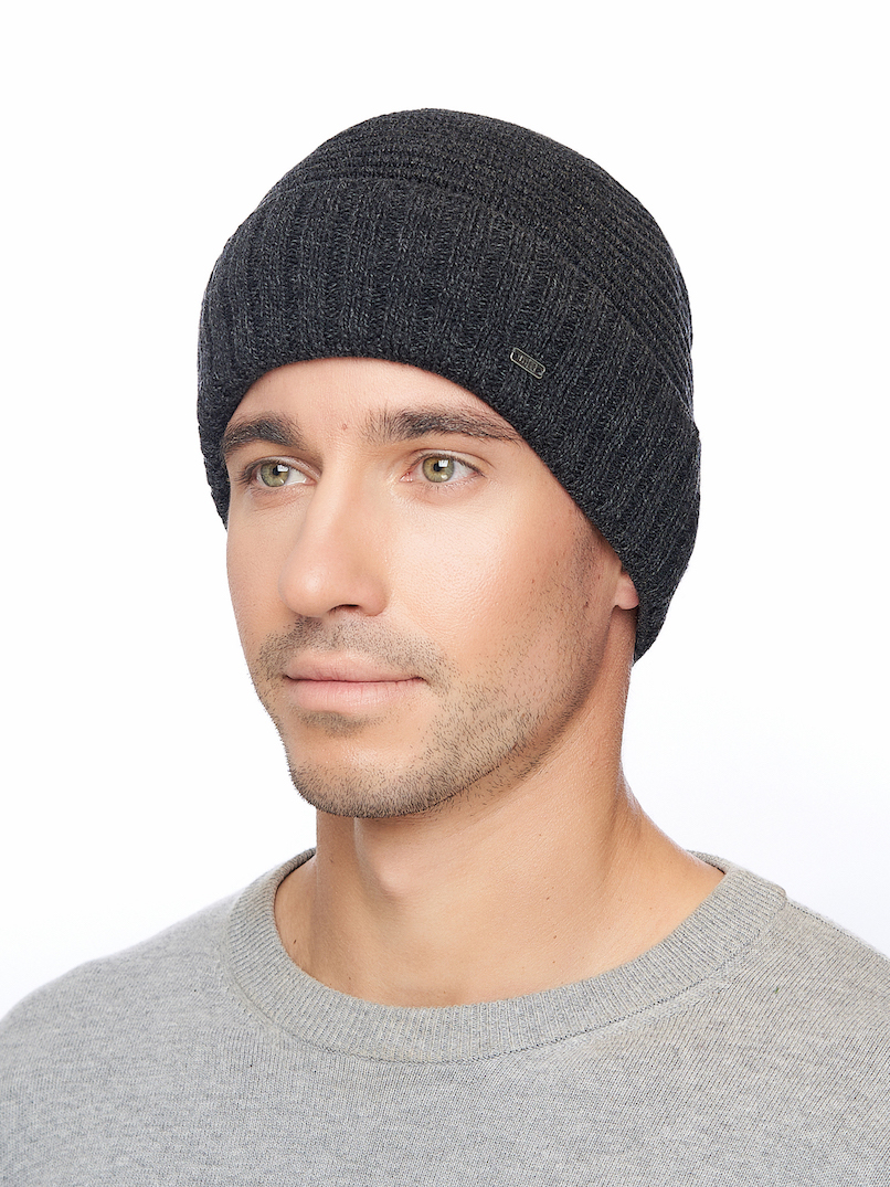 Pánská pletená čepice - 9029 - černá/tmavě šedá