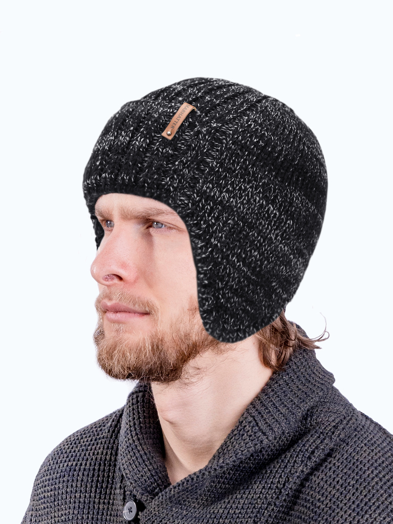 Pánská pletená čepice - 1461 - černá