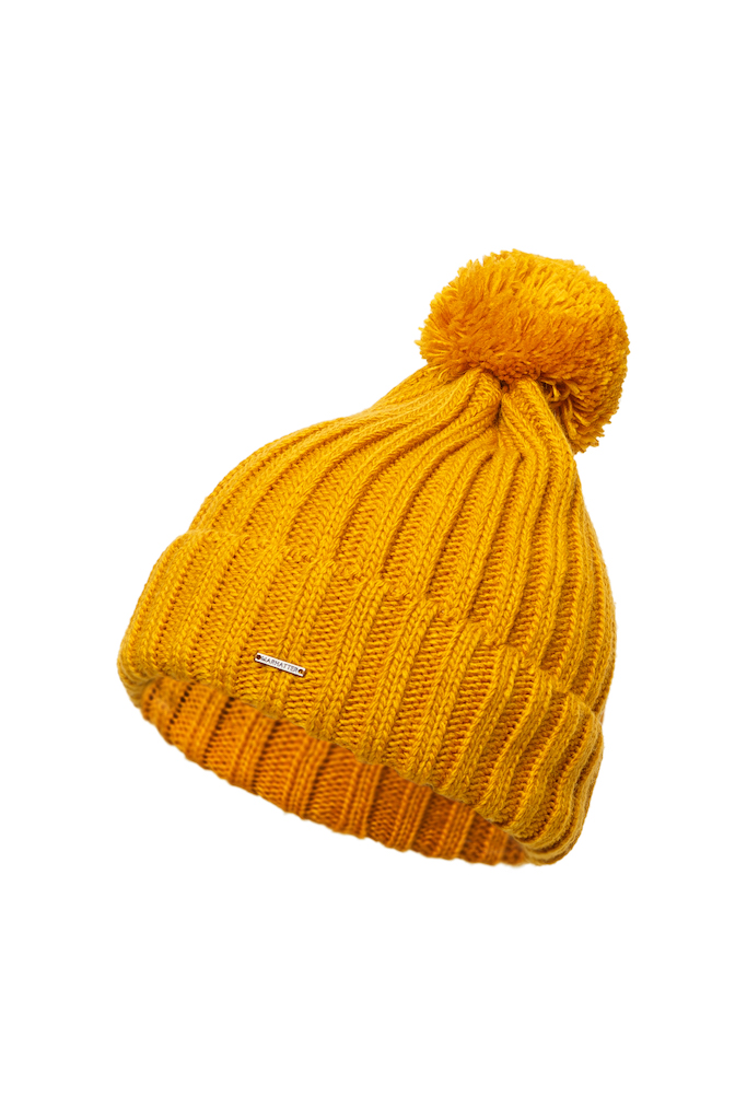 Dámská pletená čepice - 1019 - hořčicová