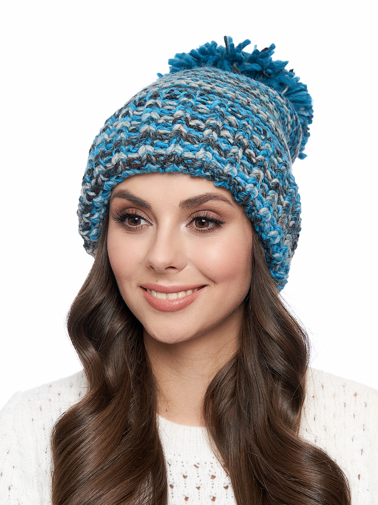 Dámská pletená čepice - 8801 - světle modrá