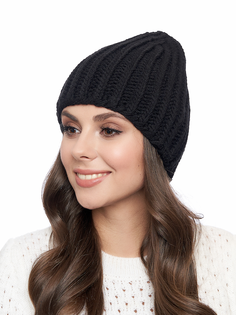 Dámská pletená čepice - 9571 - černá