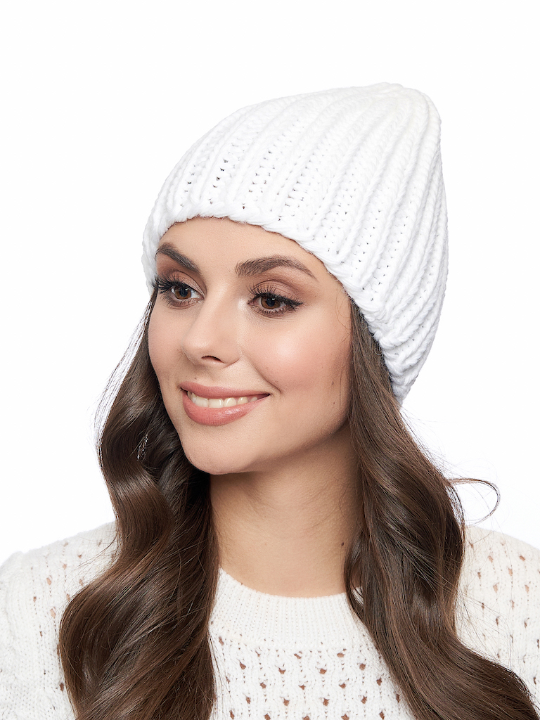 Dámská pletená čepice - 9571 - bílá