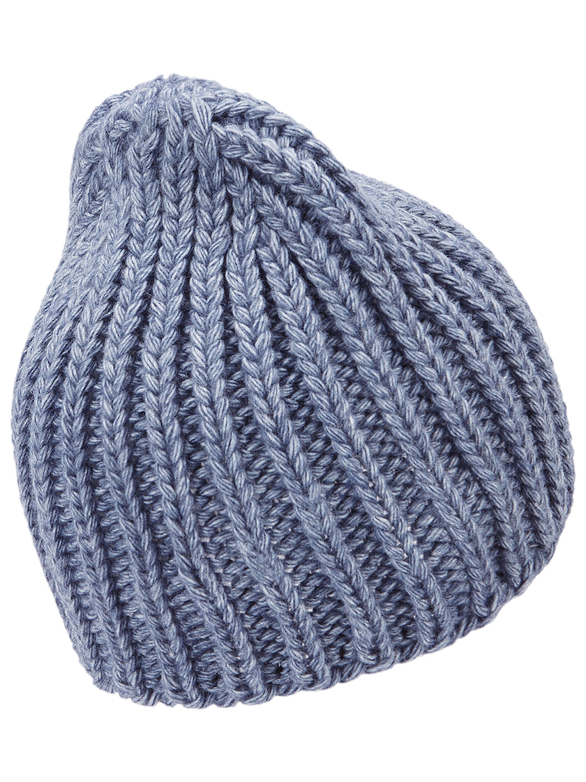 Dámská pletená čepice - 9571 - džínsová