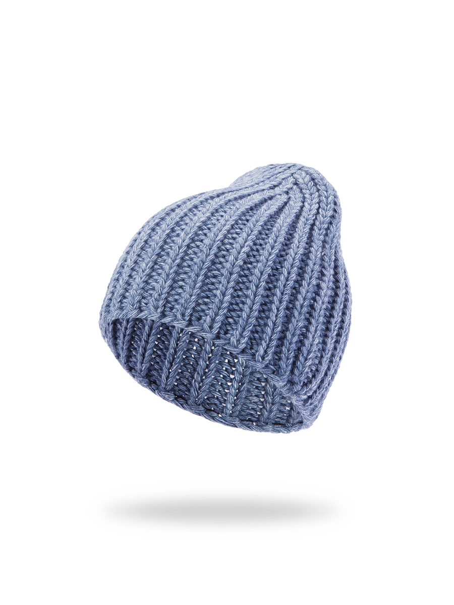 Dámská pletená čepice - 9571 - džínsová