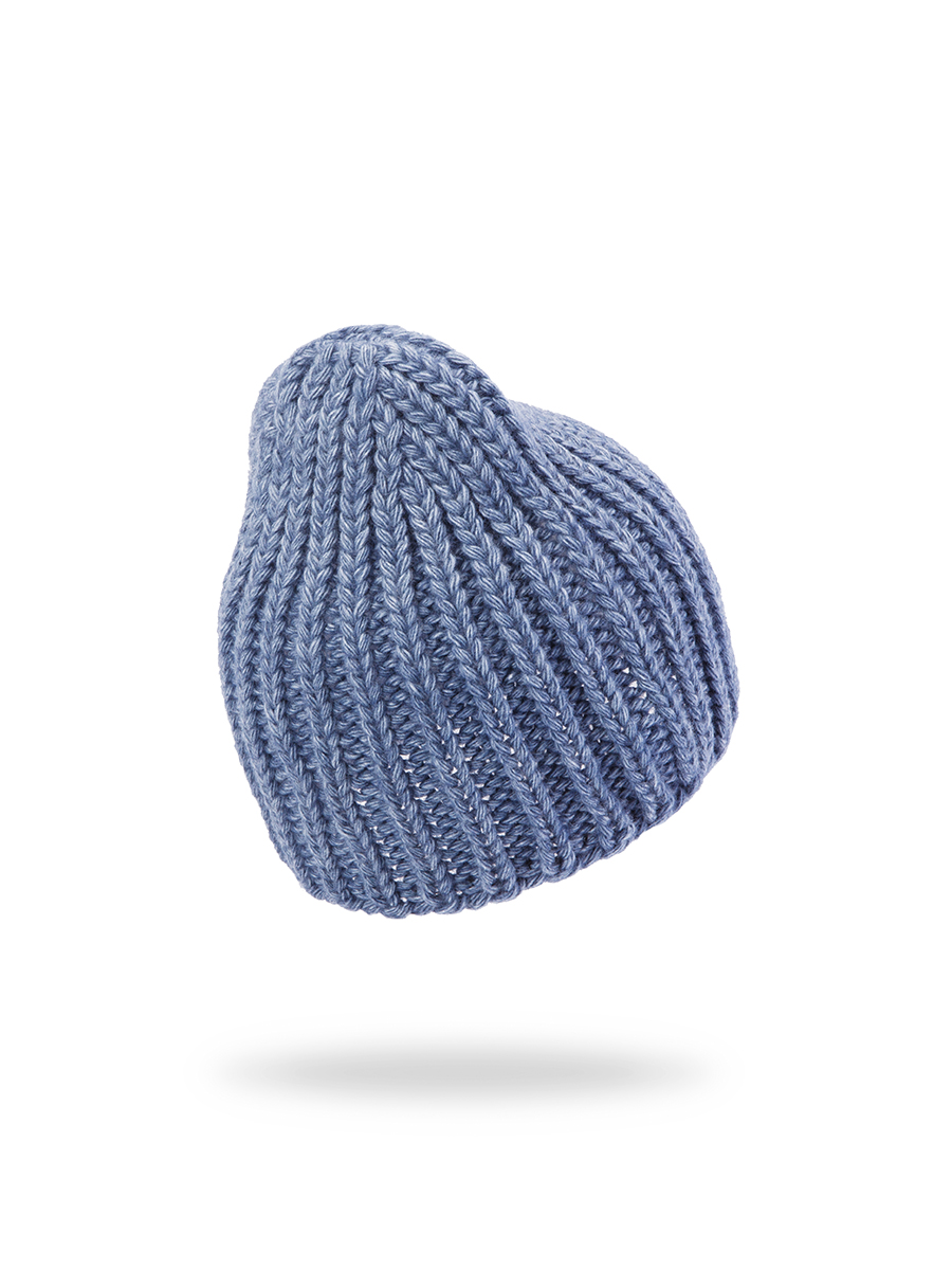 Dámská pletená čepice - 9571 - džínsová