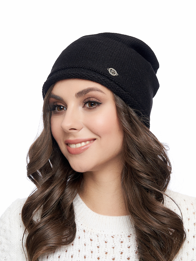 Dámská pletená čepice - 9594 - černá