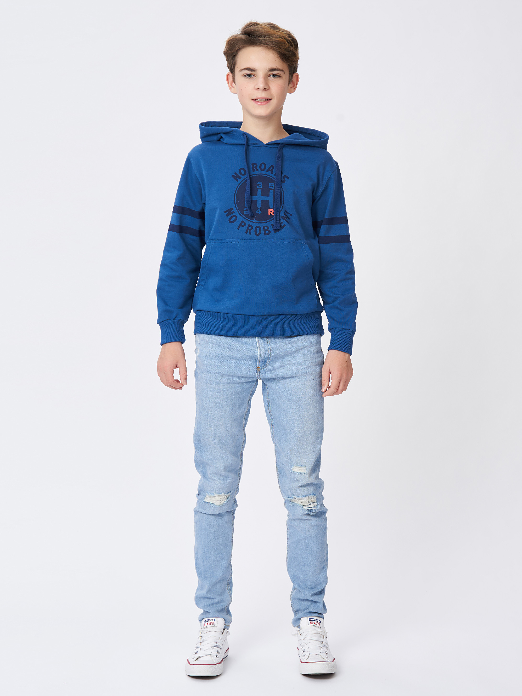 Chlapecká mikina s kapucí Future - tmavě modrá 152