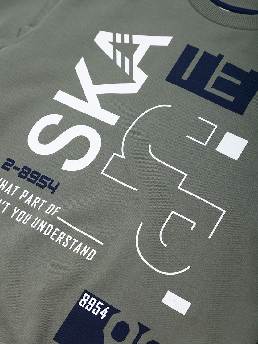 Chlapecká mikina Skate 98 - khaki 146