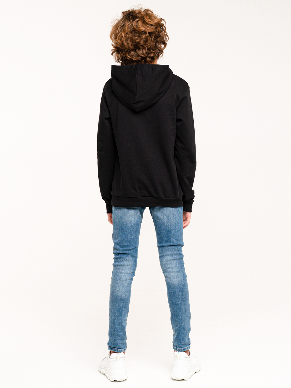 Chlapecká mikina s kapucí City - černá 146