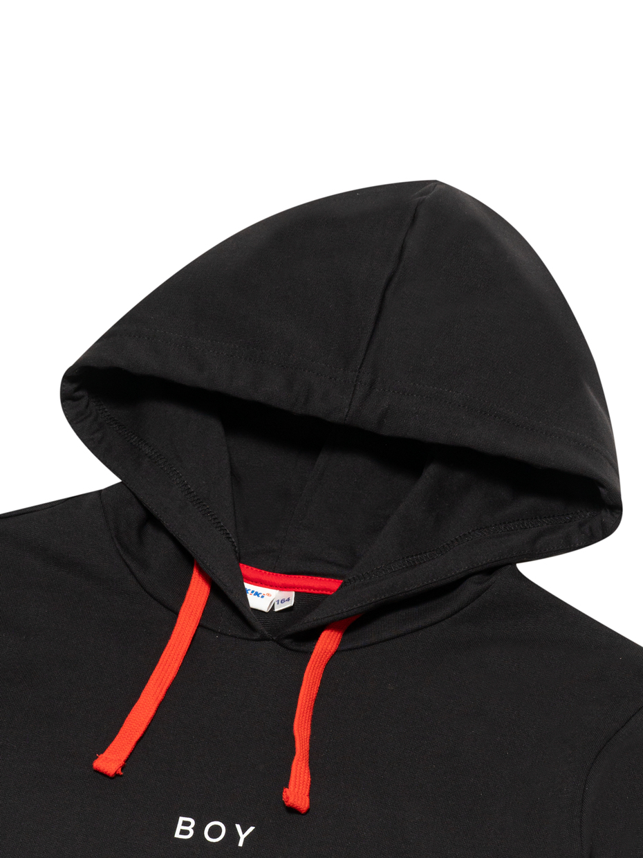 Chlapecká mikina s kapucí City - černá 146