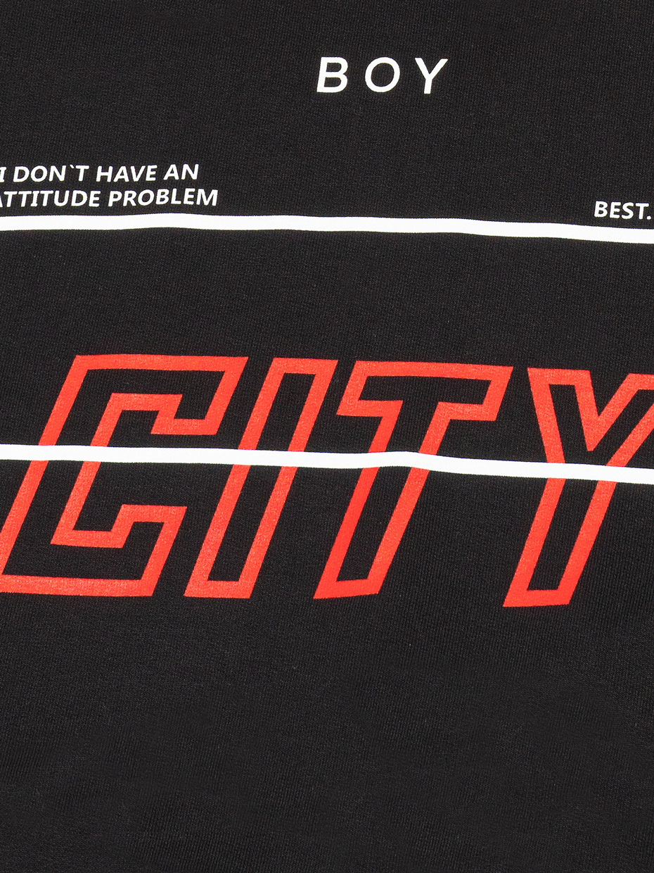 Chlapecká mikina s kapucí City - černá 146