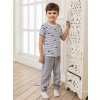 Chlapecké pyžamo Marine - bílá/šedý melanž - velikost 122