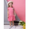 Dívčí šaty Travel - růžová - pruhy - velikost 122