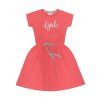 Dívčí šaty Girl Power - jahodová - velikost 152