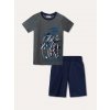 Chlapecké pyžamo - krátký rukáv, krátké kalhoty Riders - khaki/navy 