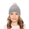 Dívčí pletená čepice - 9489 - světle šedá - pro obvod hlavy 54 cm