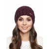 Dámská pletená čepice - 9568 - vínová - pro obvod hlavy 58 cm