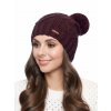 Dámská pletená čepice - 9568 - vínová - pro obvod hlavy 58 cm