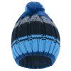 Chlapecká pletená čepice - 8387 - tmavě modrá/modrá - pro obvod hlavy 54 cm