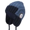Chlapecká pletená čepice - 7987 - džínsová - pro obvod hlavy 52 cm