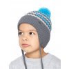 Chlapecká pletená čepice - 9364 - tmavě šedá - pro obvod hlavy 52 cm