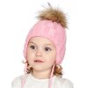Dívčí pletená čepice - 9629 - světle růžová - pro obvod hlavy 50 cm