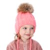 Dívčí pletená čepice - 9629 - plameňák