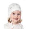Dívčí pletená čepice - 9661 - bílá - pro obvod hlavy 50 cm