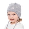 Dívčí pletená čepice - 9661 - světle šedá - pro obvod hlavy 50 cm