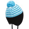 Dívčí pletená čepice - 9662 - černo-modrá - pro obvod hlavy 50 cm