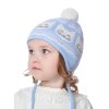 Dívčí pletená čepice - 9666 - bílo-modrá - pro obvod hlavy 50 cm