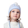 Dívčí pletená čepice - 9666 - bílo-modrá