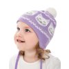 Dívčí pletená čepice - 9666 - světle fialková - pro obvod hlavy 50 cm