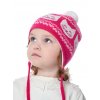 Dívčí pletená čepice - 9666 - azalková - pro obvod hlavy 50 cm